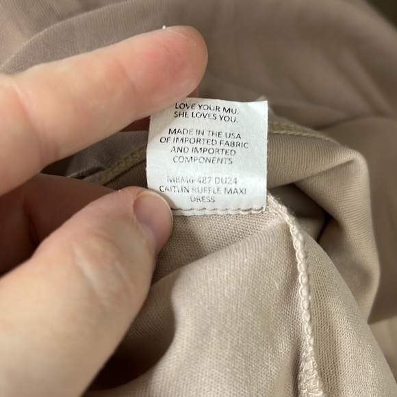 Show Me Your MuMu Caitlin Ruffle Maxi Dune Chiffon Dress Sz M SNAGS - Picture 7 of 10